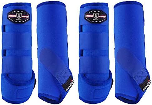Harrison Howard Splint Boots for Horses 4 Pack, Front & Hind Horse Sport Boots with Neoprene Leg Protection