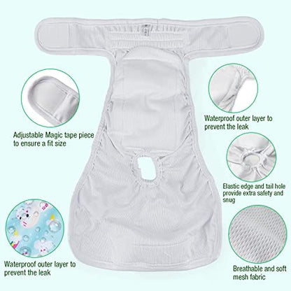 Pet Soft Female Dog Diapers, 3Pack Washable Dog Diapers Female for Dogs in Heat Reusable Dogs Period Panties, Puppy Diaper (Animals, S)