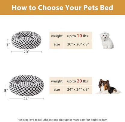 BFPETHOME Small Washable Cozy Donut Dog Beds for Dogs