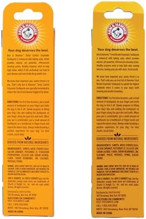 Arm & Hammer Dog Toothpaste Bundle | Tartar Control & Gum Soothing Enzymatic Toothpaste for Dogs and Puppies | Beef & Vanilla Ginger Flavor, 2.5 oz Each