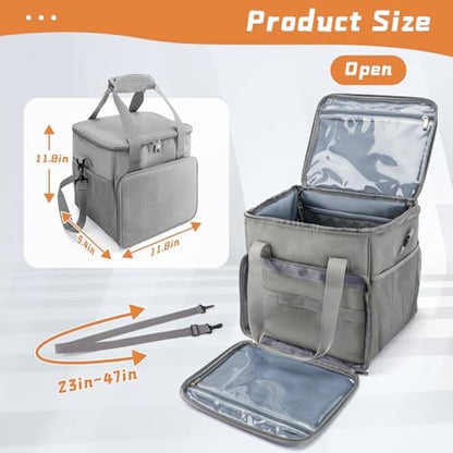 SMYV Pet Grooming Bag for Dog Grooming Supplies, Dog Tote Travel Bag for Pets Grooming Tools Kit Accessories - Grey