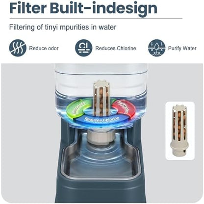 Auto Dog Water Dispenser with Stainless Steel Bowl Feeder for Pets