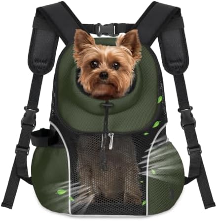 WOYYHO Pet Dog Carrier Backpack, Ventilated Mesh Small Dog Front Backpack