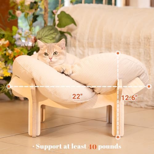 CHEERHOME PETS Elevated Cat Bed for Indoor Cats Couch Sofa Flower