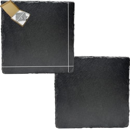 2‑Pack Reptile Basking Platform, 6 x 6 Inches Slate Rock for Turtles