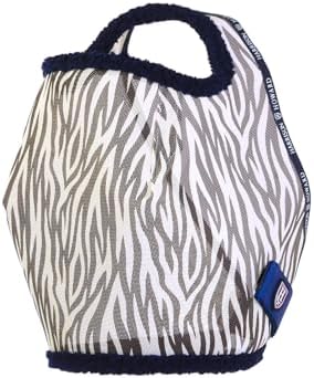 Harrison Howard All Round Mesh Horse Fly Mask UV Protective with Fleece Padded Edging and Fun Prints Forelock Opening Design Mask for Horse Zebra Medium