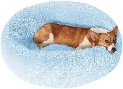 JOLLYVOGUE Dog Bed, Calming Anti-Anxiety Large Dog Bed, Fluffy Donut Cushion for Medium and Large Pets (31")