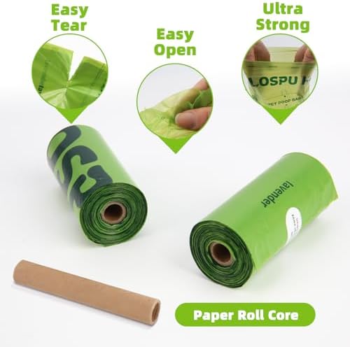 Dog Poop Bags Rolls, 540 Count Extra Thick Tear Resistant Poop Bags for Dogs, Leak Proof Pet Waste Bag for Outdoor Doggie Walking and Cat Litters Cleaning
