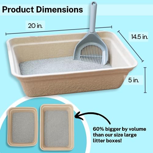 Luli & Cat Disposable Litter Boxes for Cats | Jumbo Sized 4-Pack | Durable and Water Resistant