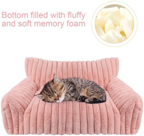 Dog Beds for Small Dogs,Cat Dog Couch Bed for Indoor Cats, Dog Sofa,M,Pink
