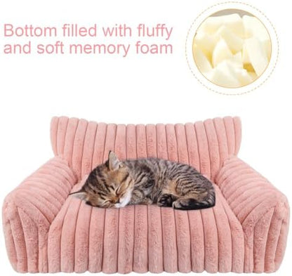 Dog Beds for Small Dogs,Cat Dog Couch Bed for Indoor Cats, Dog Sofa,M,Pink