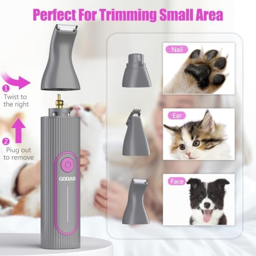 Dog Clippers Grooming Kit with Paw Trimmer for Thick/Matted/Knotted/Hair