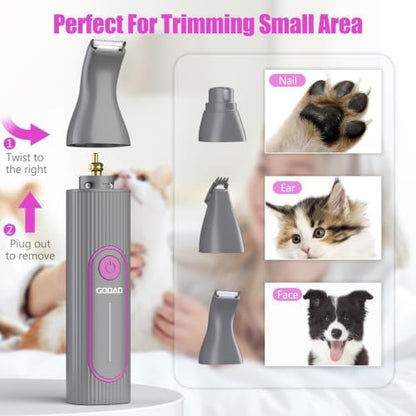 Dog Clippers Grooming Kit with Paw Trimmer for Thick/Matted/Knotted/Hair