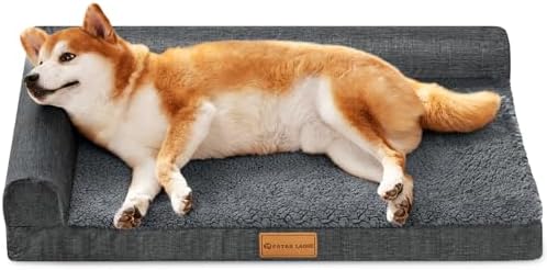 Patas Lague Orthopedic Medium Dog Bed Washable Pet Sofa Bed 30X20 Dark Grey