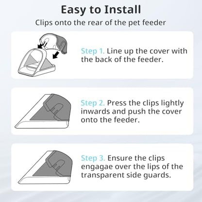 Rear Cover for Automatic Microchip Cat Pet Feeder - Prevents Persistent Pet from Getting Food from The Back of The Feeder (2 Pack)