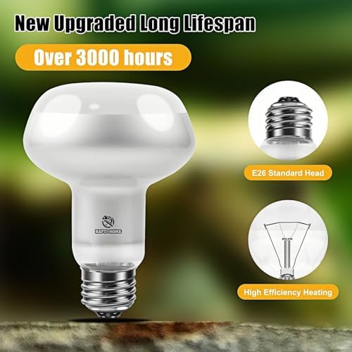 Reptile Heat Lamp 2Pack 75W, Intense Basking Spot Light Bulb with UVA, Simulate Natural Daylight Heat Bulb for Reptile, Turtle, Bearded Dragon, Lizard, Tortoise, Gecko, Snake