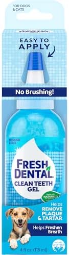 Fresh Dental Dog Toothpaste for Teeth Cleaning, Dog Breath Freshener, Easy Plaque & Tartar Remover Gel, No Toothbrush Needed, Effortless Dental Care, Minty Flavored Toothpaste, Made in USA, 4oz.