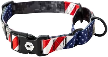 Wolfgang Heavy Duty Martingale Dog Collar with Quick Release Nylon Buckle for Walking & Training, DigitalDog Print, Medium