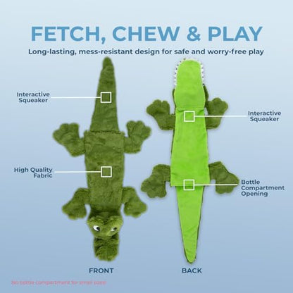 Best Pet Supplies 2-in-1 Stuffless Squeaky Dog Toy - 4 Figures, Large
