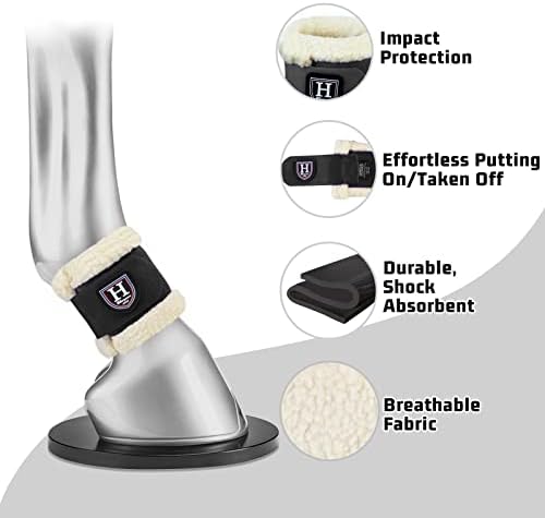 Harrison Howard Essential Premium Horse Pastern Wraps with Berber Fleece Lining, Sold in Pairs