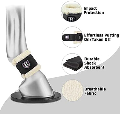 Harrison Howard Essential Premium Horse Pastern Wraps with Berber Fleece Lining, Sold in Pairs