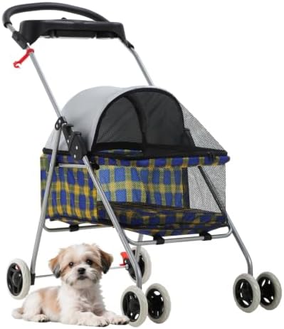 BestPet Foldable Pet Stroller for Small/Medium Dogs and Cats Up to 33 lbs