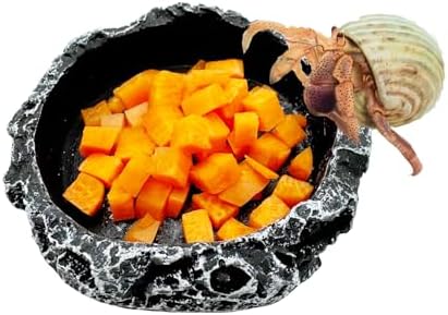 Reptile Water Dish Food Bowl, 3 Pack Reptile Feeding Bowls for Bearded Dragon Lizard Frog Gecko Tortoise Hermit Crab Snail (Black)