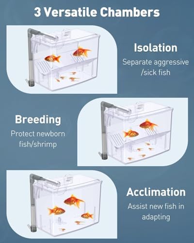 Pawfly Aquarium Breeding Box Fish Tank Hatchery Incubator Acrylic Breeder Box for Baby Fish Shrimp Betta Clownfish Small Isolation Box for Aggressive Fish Guppy