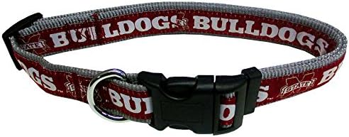 Pets First Collegiate PET Collar New Version Mississippi State Bulldogs Dog Collar, Size Large. Best Sports Team Color for Dogs & Cats. A Shiny & Colorful Dog & Cat Collar Licensed by The NCAA
