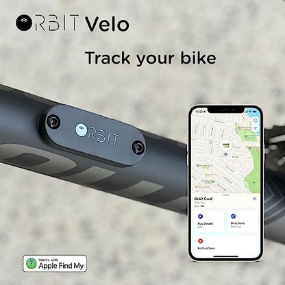 Orbit Velo - Advanced Bike Tracker with Apple Find My, Global GPS Location on iPhone, iPad, Mac & Apple Watch, Waterproof with 3 Year Battery Life, Secure Mount for Bottle Holder