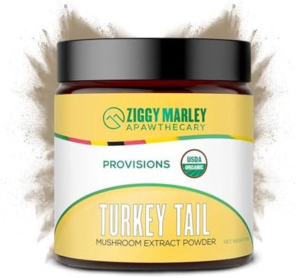 Ziggy Marley's USDA Organic Turkey Tail Mushroom Powder for Dogs & Cats – Support Immunity & Digestion – Fruiting Body Extract, 90 Grams