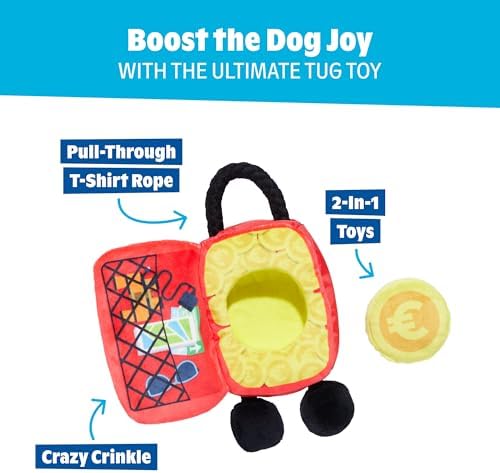BarkBox Bone Voyage Luggage Dog Toy - for Extra Small to Medium Dogs