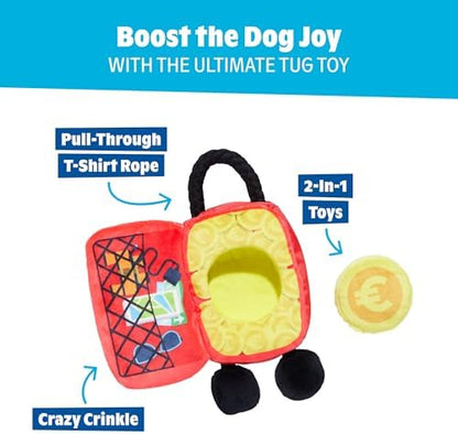 BarkBox Bone Voyage Luggage Dog Toy - for Extra Small to Medium Dogs