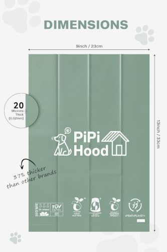 Hanging Dog Poop Bag Pouch with 105 Bags, 0.8 Mil Thick Waste Bags