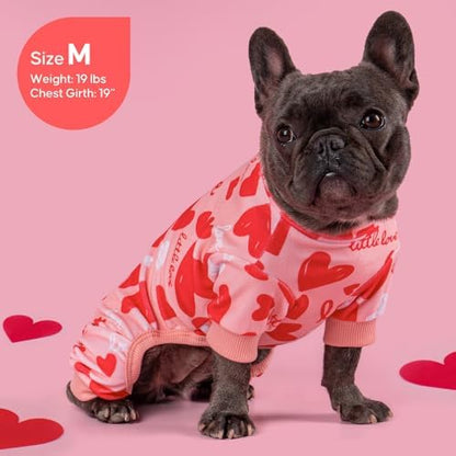 KYEESE Velvet Dog Pajamas Soft Onesie for Daily Wear, Heart