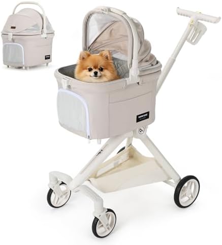 TT Pet Stroller for Small Dog & Cats (Beige)