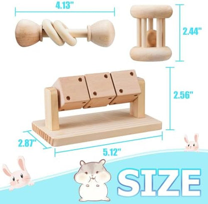 AOWPFVV Wooden Hamster Toys,Safe Rabbit Toys for Guinea Pigs