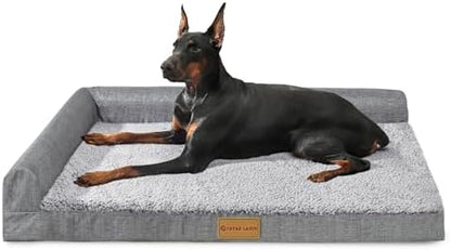 Patas Lague Orthopedic Large Dog Bed Washable Pet Sofa Bed 42''X28''Grey