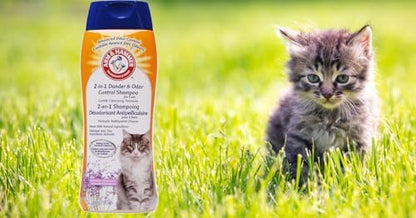 Arm & Hammer 2-in-1 Deodorizing Cat Shampoo, Lavender, 20 Fl Oz, 6-Pack