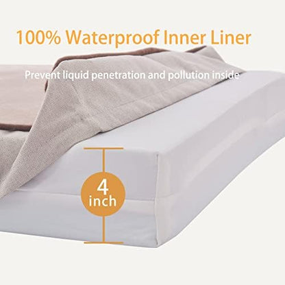 Orthopedic Memory Foam Dog Bed, Cooling Dog Beds for Medium/Large Dogs -Waterproof Pet Bed for Crate with Removable Washable Cover, XL(41inch,90Lbs)