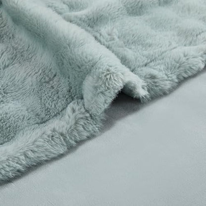 Modern Threads Water-Resistant Faux Rabbit Fur Pet Blanket for Dogs & Cats – Ultra-Soft Couch, Bed & Crate Protector, 50x60 Light Blue