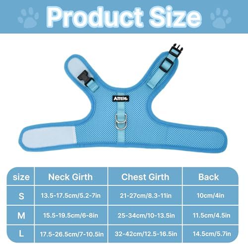 AIITLE Breathable Bunny Harness and Leash Set Escape Proof, Blue S