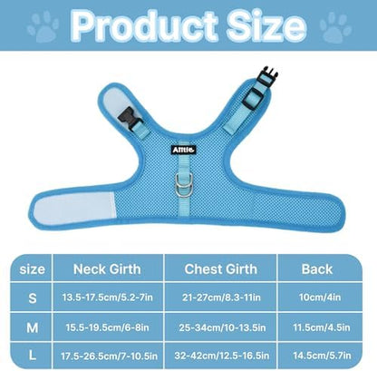 AIITLE Breathable Bunny Harness and Leash Set Escape Proof, Blue S