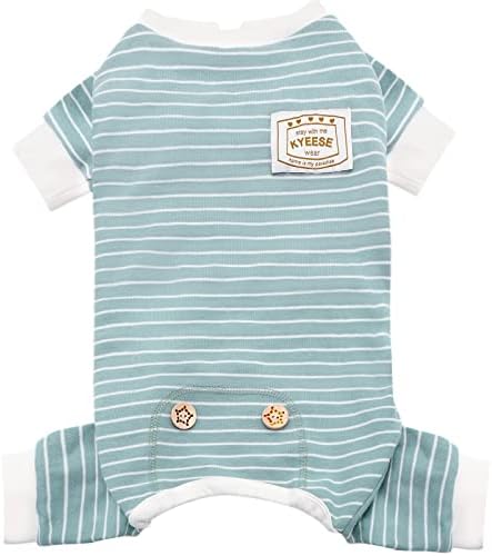 KYEESE Striped Dog Pajamas for Small Dogs Stretchy Onesie for Daily Wear