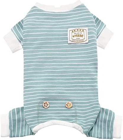 KYEESE Striped Dog Pajamas for Small Dogs Stretchy Onesie for Daily Wear