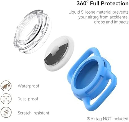 Waterproof AirTag Holder for Dog Collar, Soft Slide-On Dog AirTag Holder