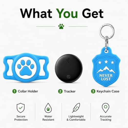 Dog Tracker with Apple Find My, GPS Pet Tracker for Dogs and Cats