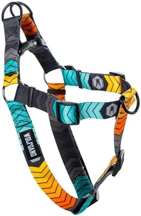 Wolfgang Heavy Duty Adjustable Dog Harness, Pull-Tested to Over 800 lbs for Walking & Training, ChevTech Print, Medium