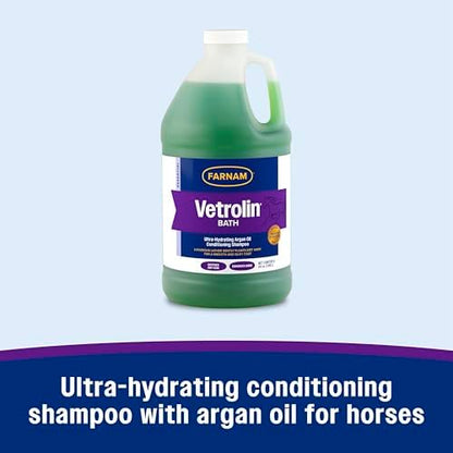 Farnam Vetrolin Bath Ulta-Hydrating Argan Oil Shampoo with Sunscreen, 64 oz