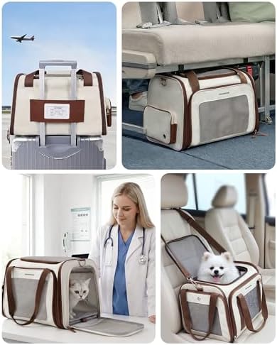 Homespon 34.5L Soft-Sided Cat Dog Carrier, Airline Approved Pet Bag